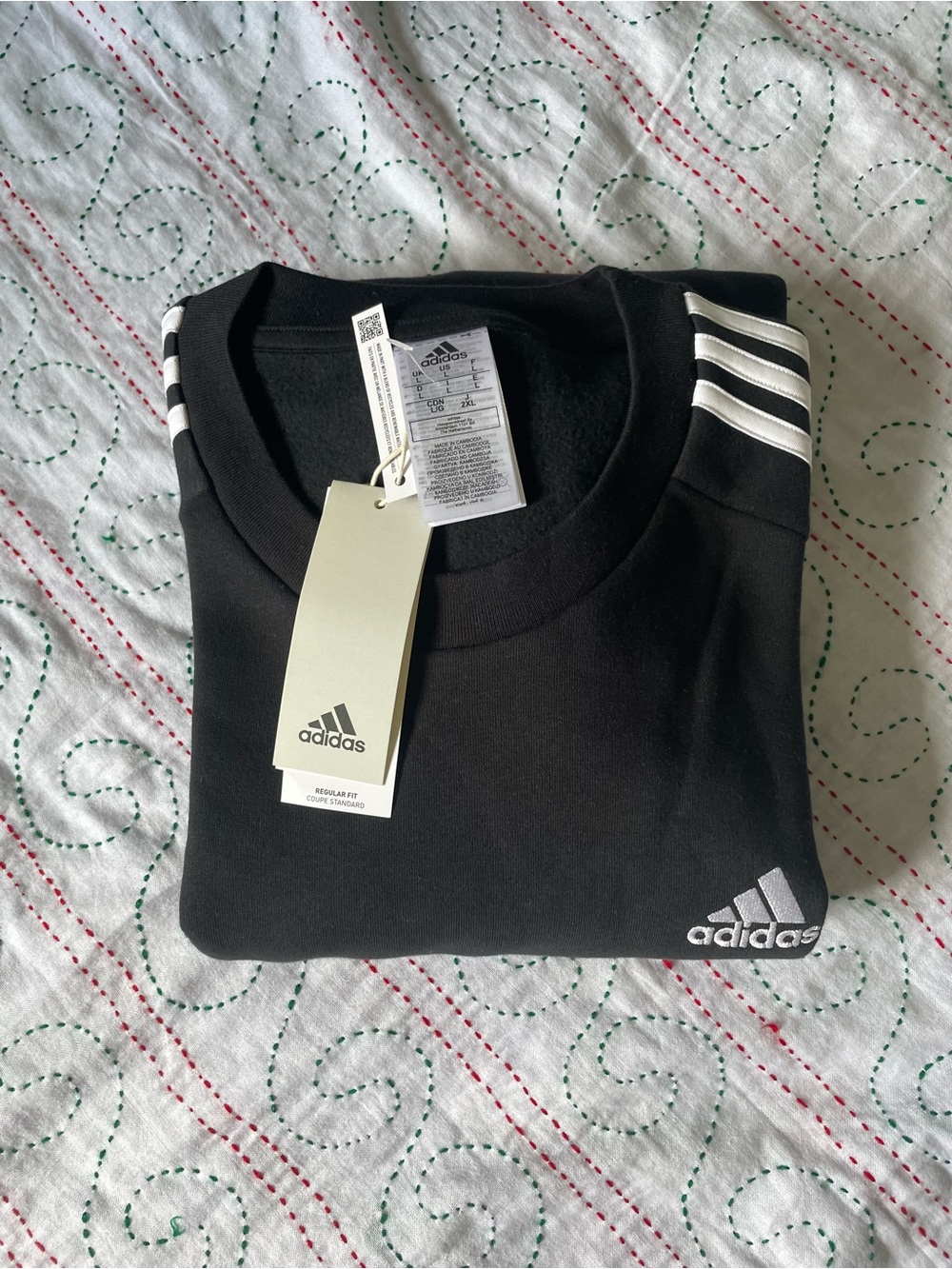 Adidas Men's Black Crewneck Sweater